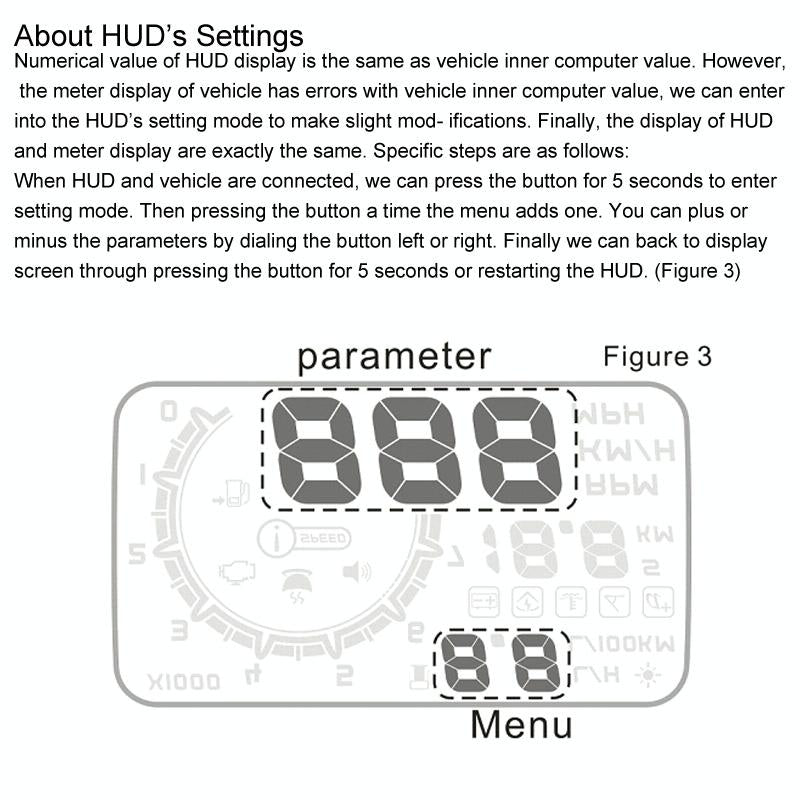 5.5 Inch Car Obdii Hud Fuel Consumption Warning System With Led 3