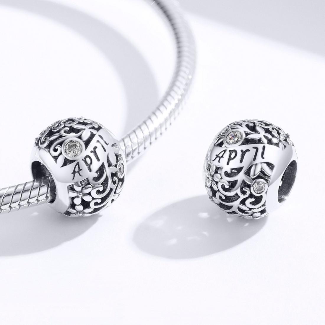 925 Sterling Silver Diy Birthstone Bracelet & Necklace Set April Style - April 4