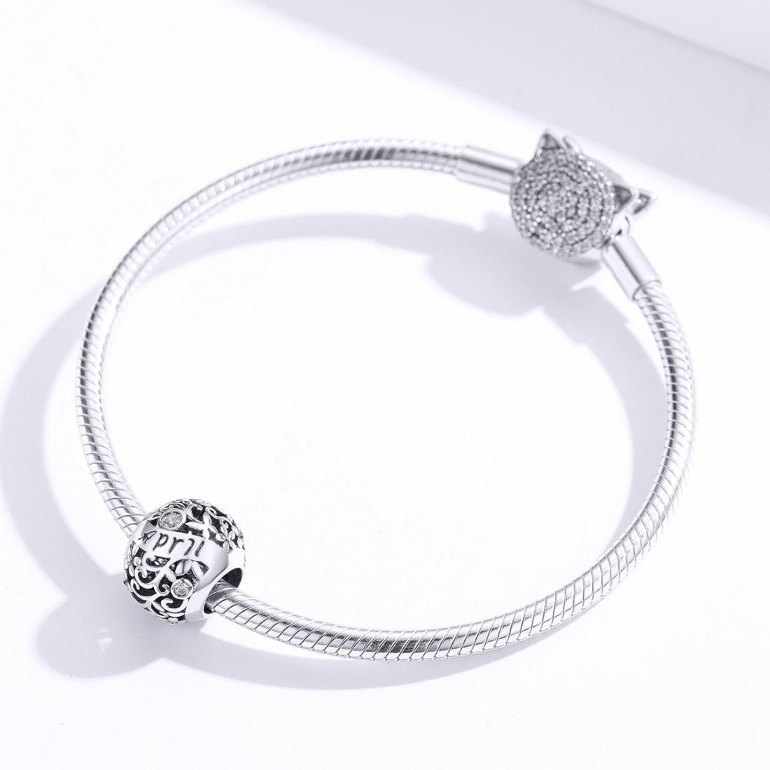 925 Sterling Silver Diy Birthstone Bracelet & Necklace Set April Style - April 5