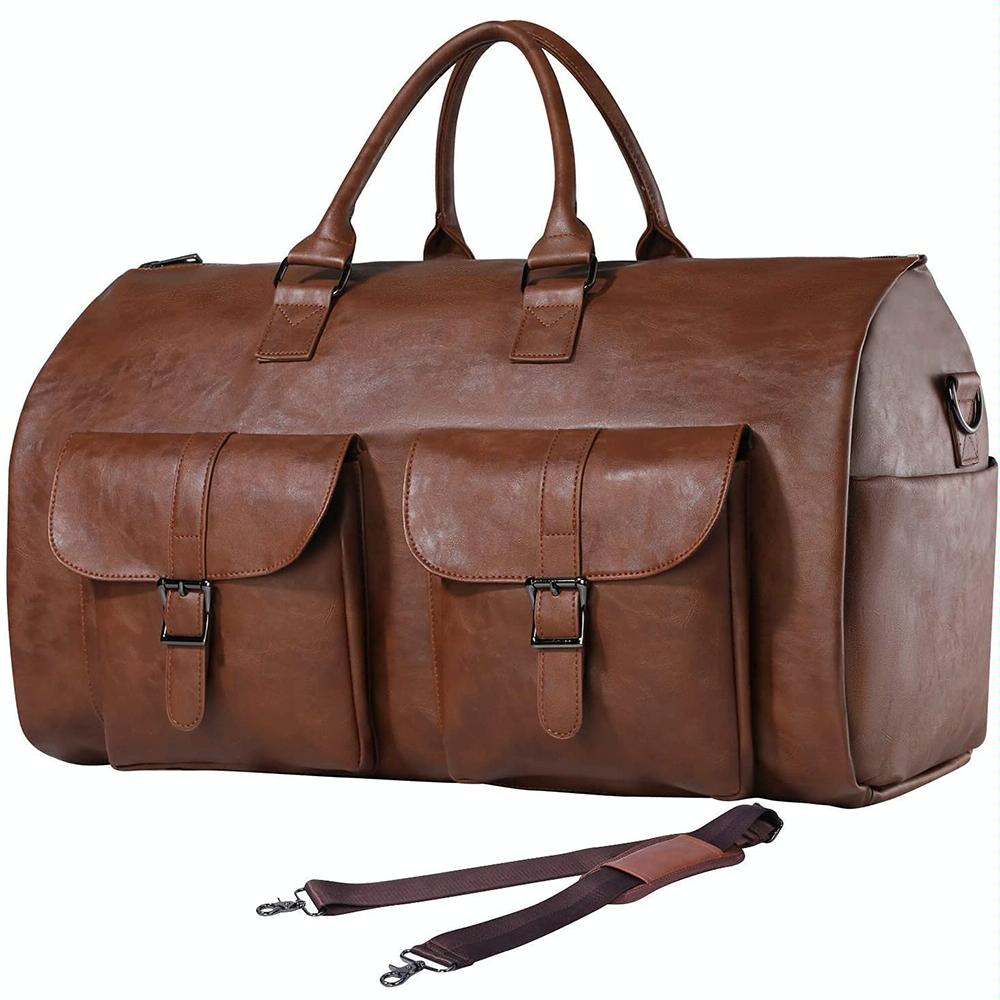 Compact Duffel Bag with Shoe Storage - Dark Brown 13