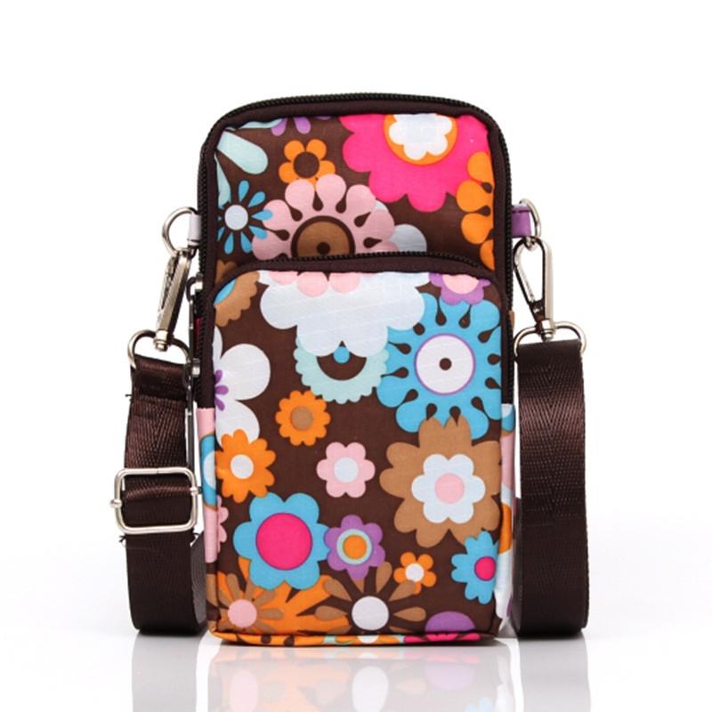 Animal Park Mini Crossbody Phone Wallet With Arm Band - Blue Printing