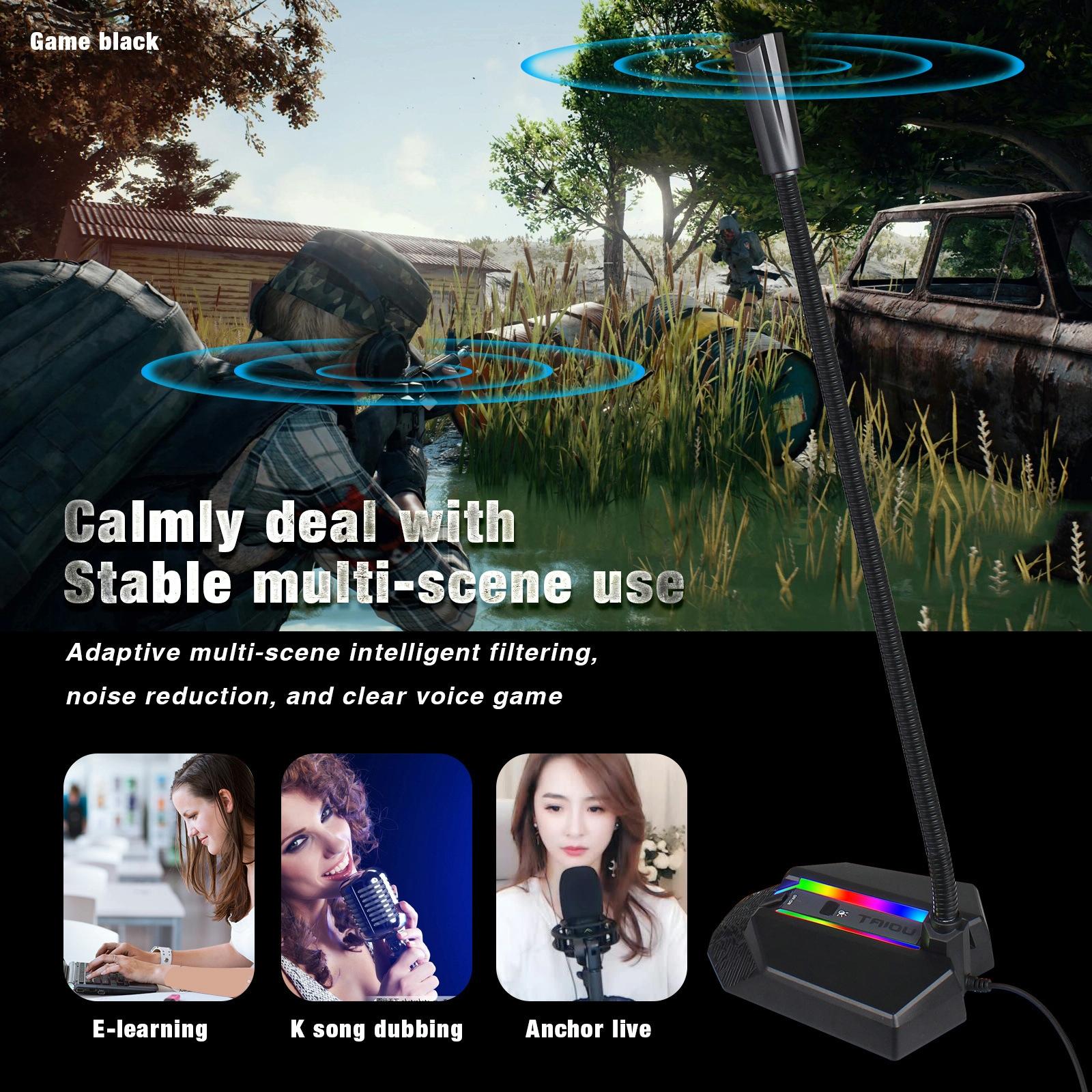 Flexible Usb Microphone With Rgb Lighting For Voice Chat And Video Conferencing 6