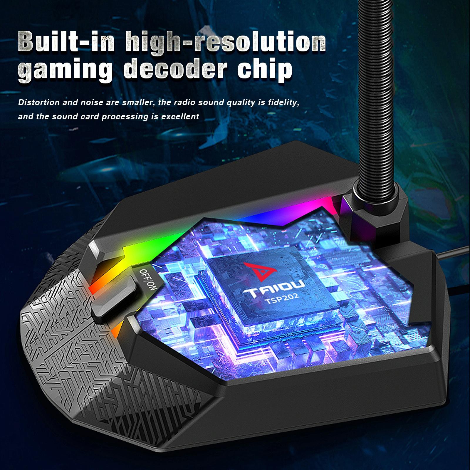 Flexible Usb Microphone With Rgb Lighting For Voice Chat And Video Conferencing 7