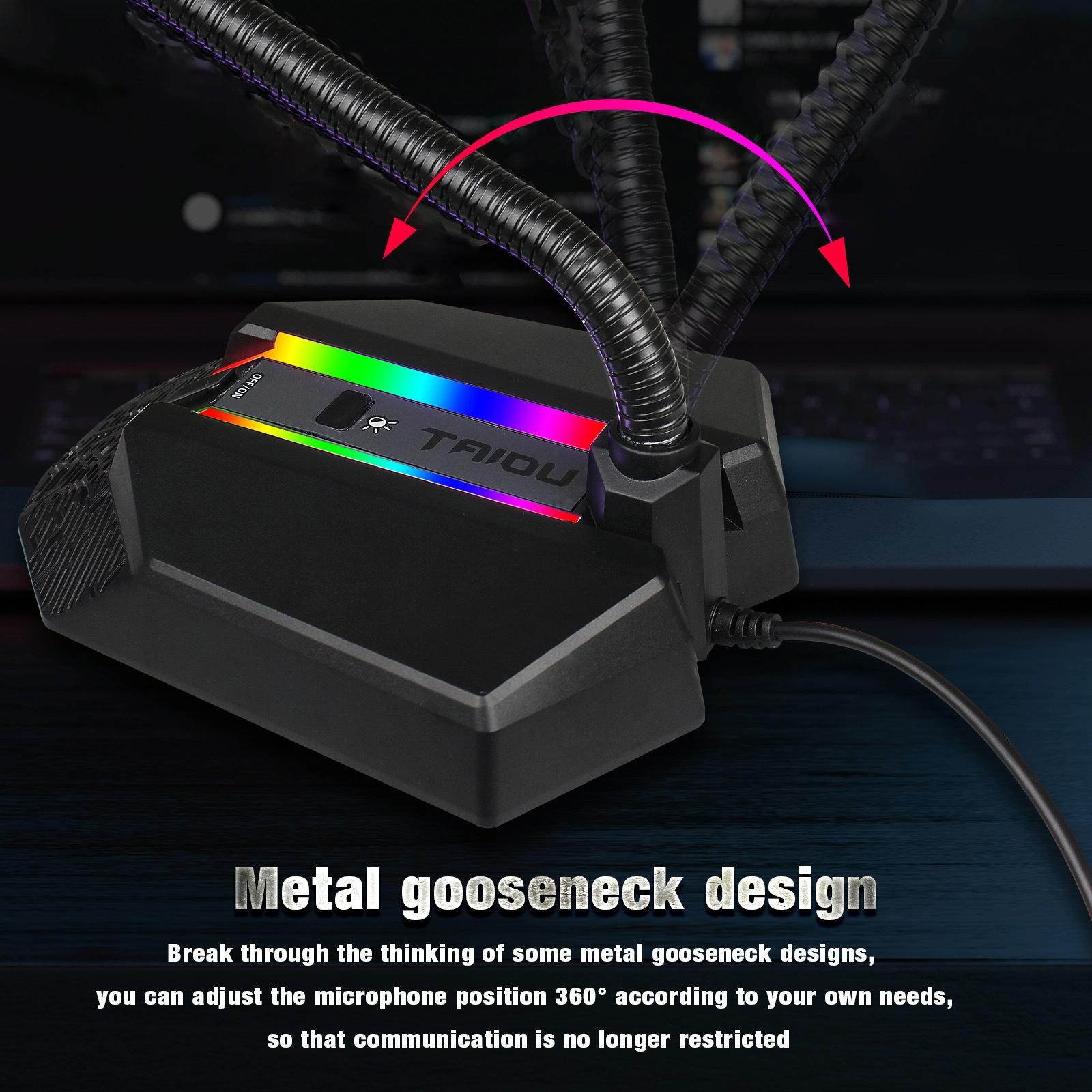 Flexible Usb Microphone With Rgb Lighting For Voice Chat And Video Conferencing 9