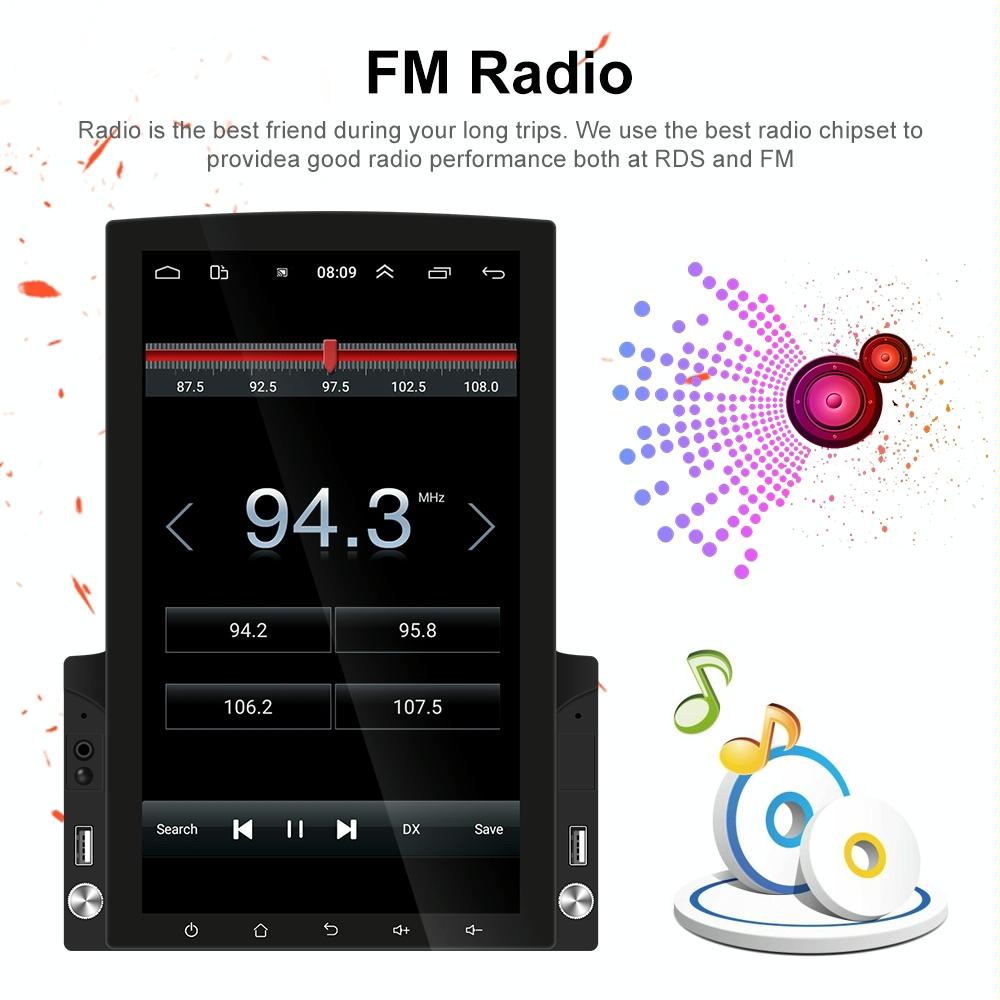 9.7 Inch Vertical Screen Android Car Mp5 Player With Hd 2.5D Glass Navigation And 12-Light Camera 6