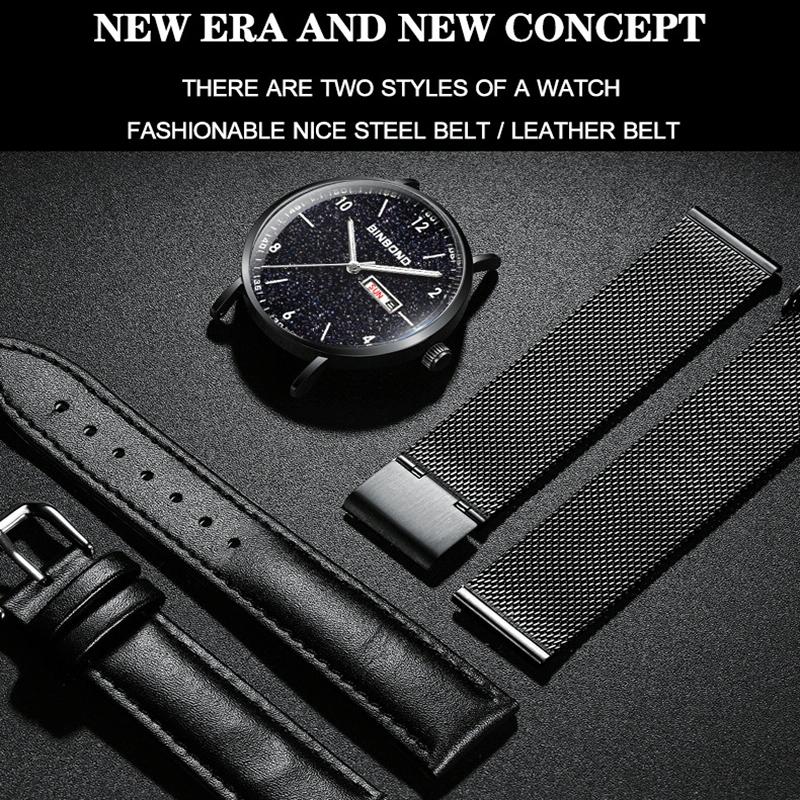 Waterproof Ultra-thin Quartz Luminous Starry Watch - 30m 5