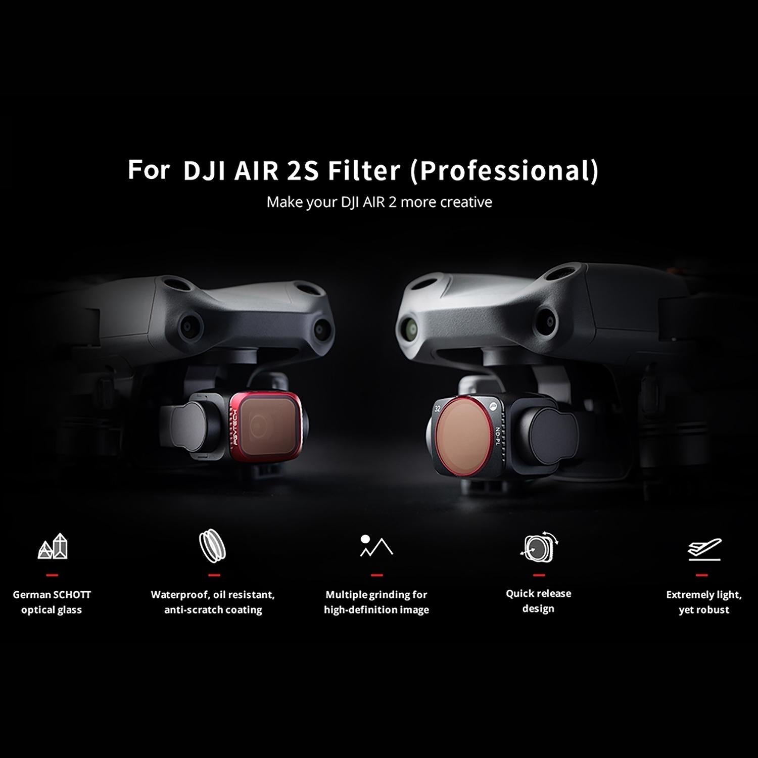 4-in-1 Lens Filter Kit for Dji Air 2s - Nd8 Nd16 Nd32 Nd64 4