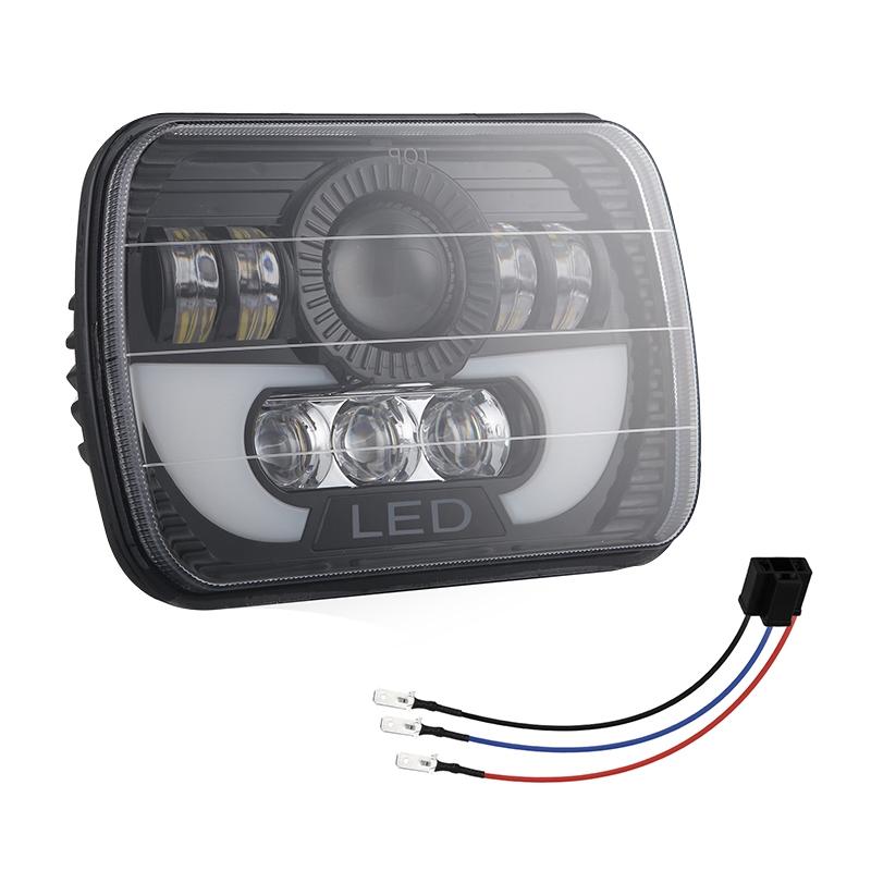 7 Inch 35W 4000Lm 6000K + Amber Car Truck Square Led Headlights Work Lights Spotlight 3