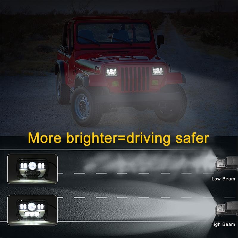 7 Inch 35W 4000Lm 6000K + Amber Car Truck Square Led Headlights Work Lights Spotlight 14
