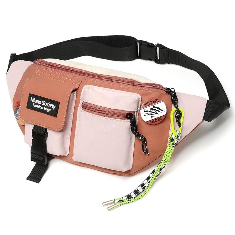 Lightweight Black Canvas Crossbody Backpack For Active Lifestyles - Orange + Lanyard