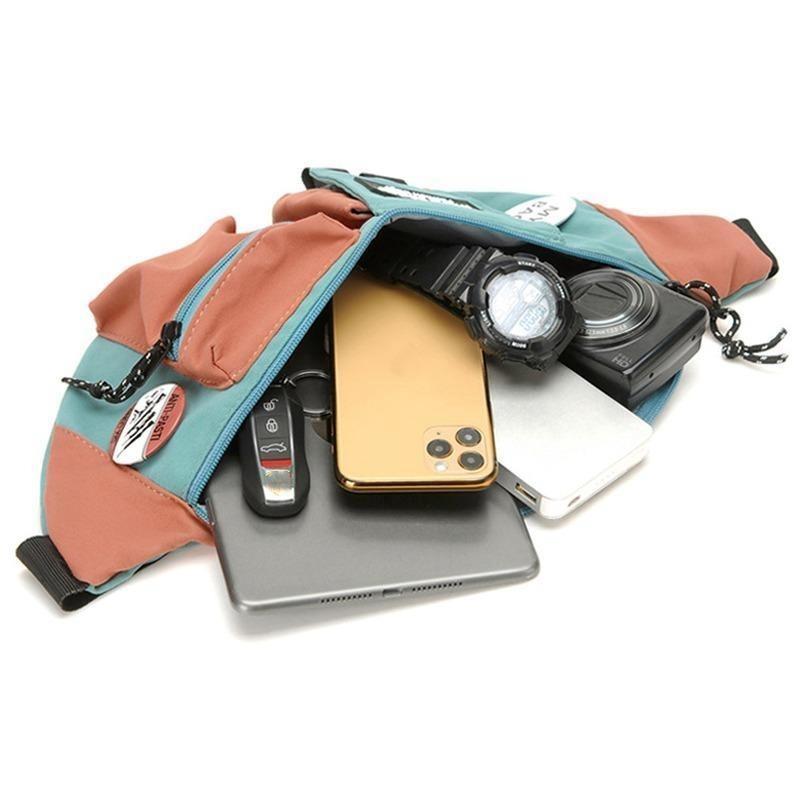 Lightweight Black Canvas Crossbody Backpack For Active Lifestyles - Orange + Lanyard 5