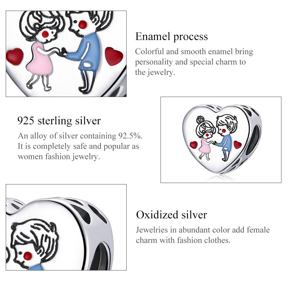 925 Sterling Silver Love Beads For Diy Bracelets & Necklaces 6