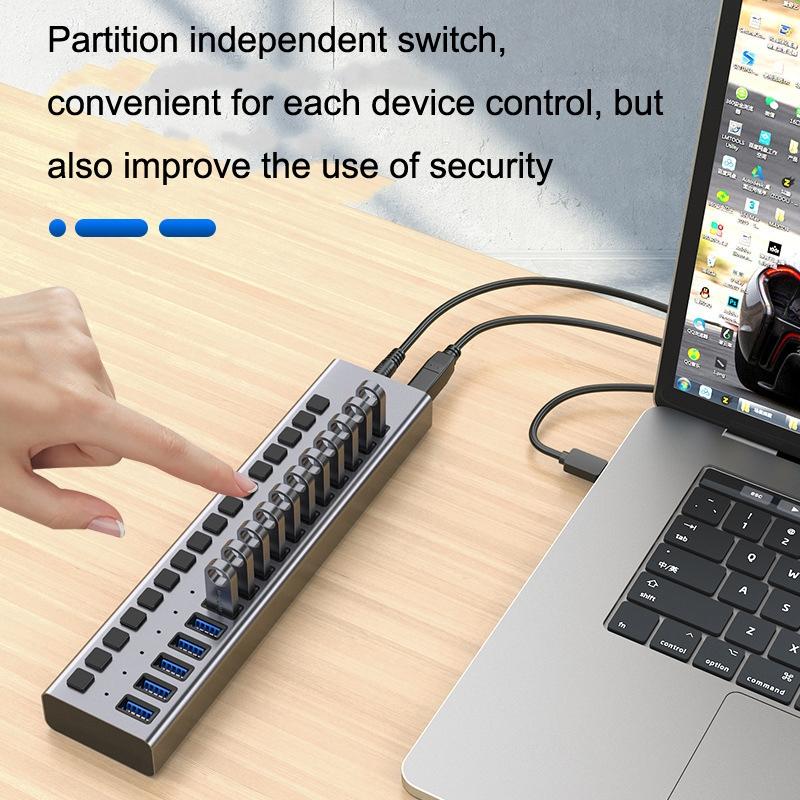 10-Port Usb3.0 Docking Hub For Computers 6