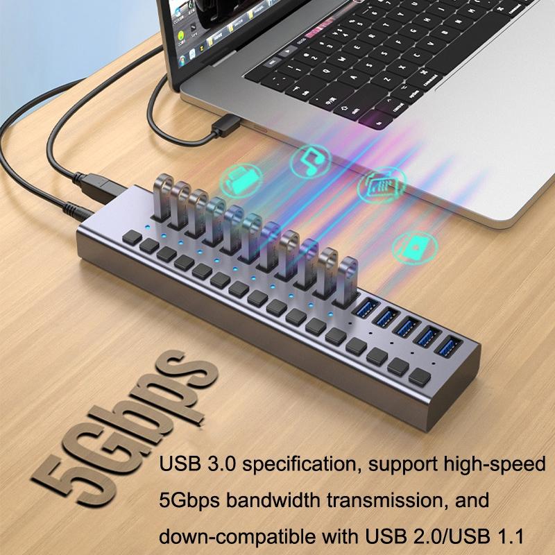 10-Port Usb3.0 Docking Hub For Computers 8