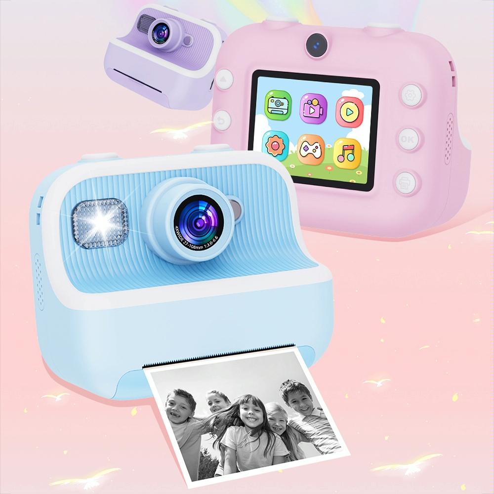 Blue Children'S Thermal Camera With Dual-Camera 1080P Hd 2400W Pixel 2.4-Inch Display - Pink+32Gb 6