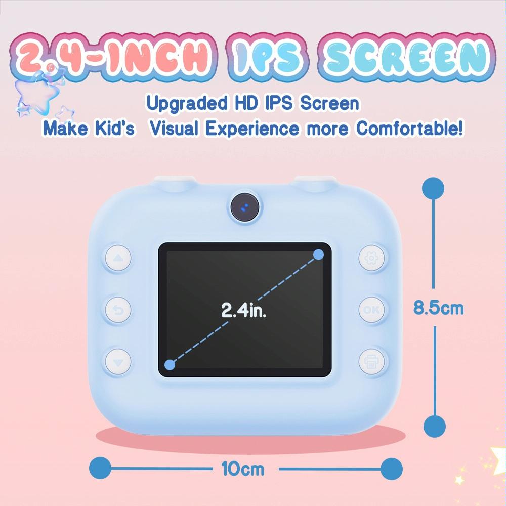 Blue Children'S Thermal Camera With Dual-Camera 1080P Hd 2400W Pixel 2.4-Inch Display - Pink+32Gb 7