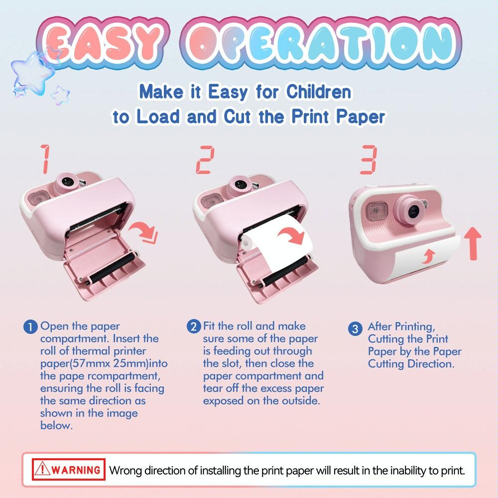 Blue Children'S Thermal Camera With Dual-Camera 1080P Hd 2400W Pixel 2.4-Inch Display - Pink+32Gb 11