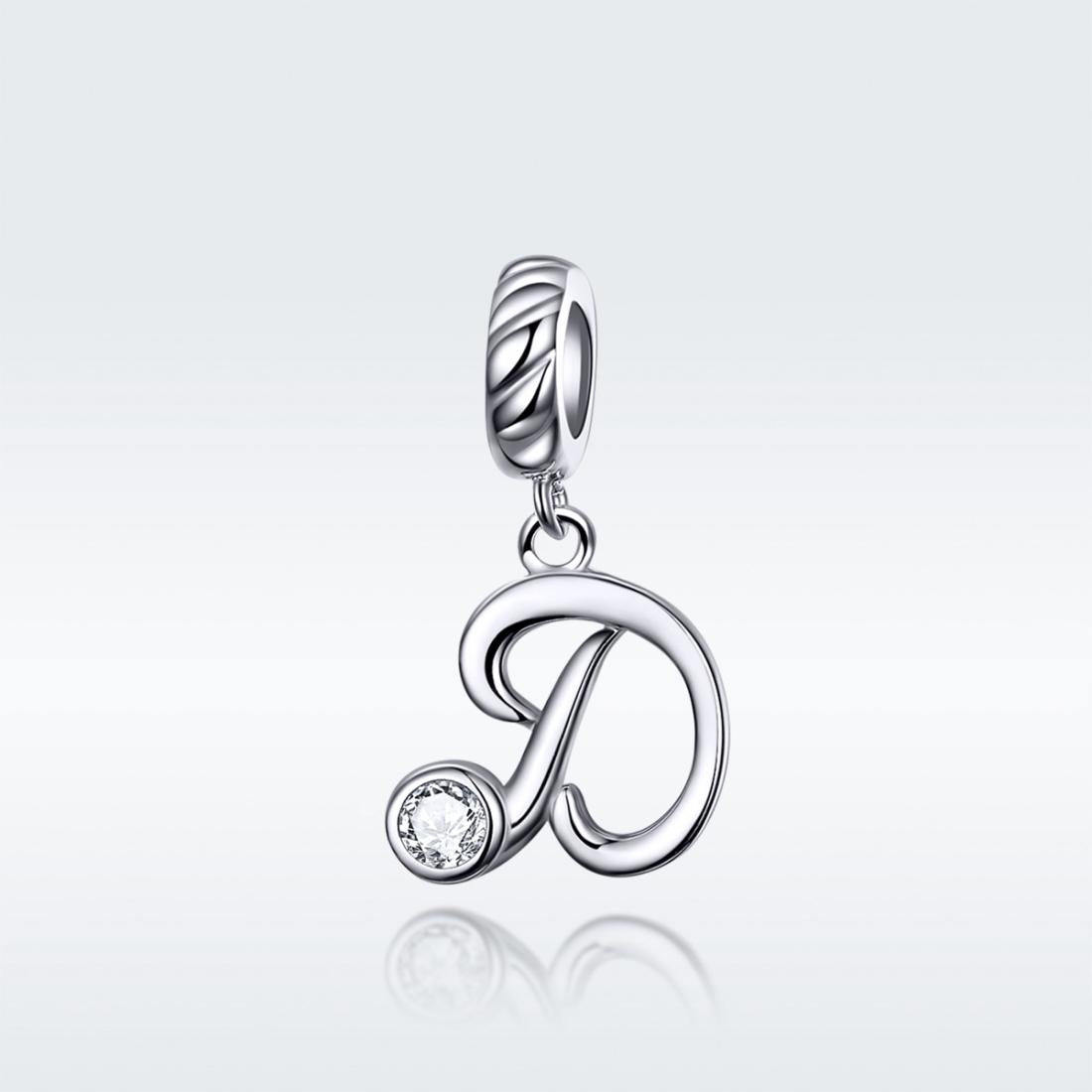 925 Sterling Silver Personalized Letter Pendant For Diy Bracelets And Necklaces Style - D 3