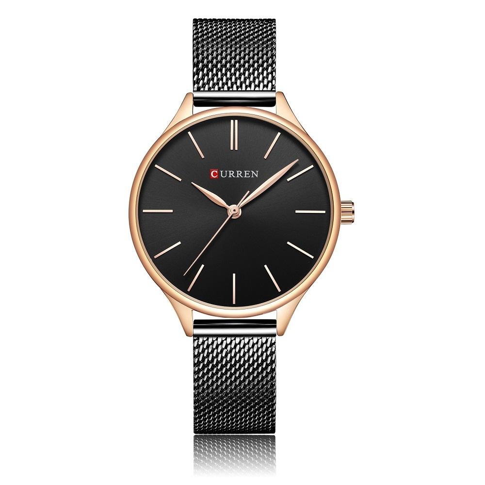 Waterproof Women Quartz Watch with Steel Strap - Casual Design - Rose Shell Rose Surface 9