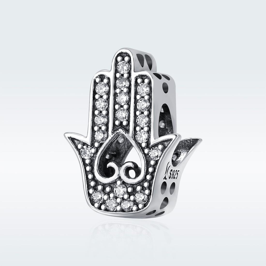 925 Sterling Silver Hand Of Fatima Beads For Diy Bracelets 3