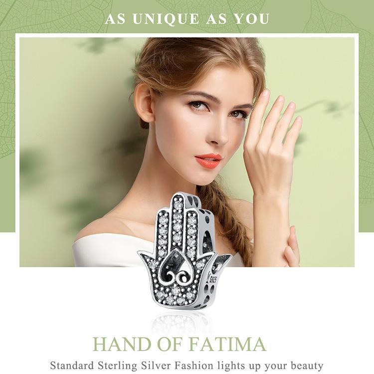 925 Sterling Silver Hand Of Fatima Beads For Diy Bracelets 4