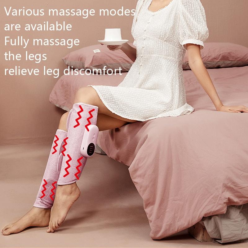 Wireless Leg Massager Pink Double Hot Compress + Air Pressure + Vibration 7