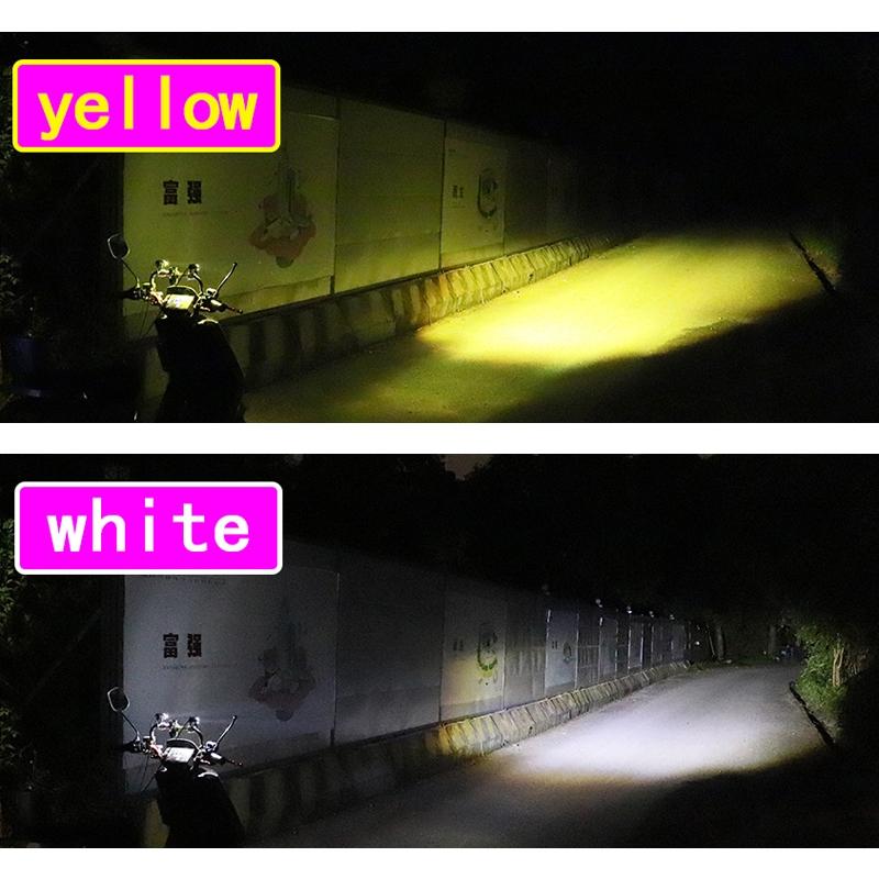 1Pair 12V - 85V Motorcycle Headlights Dual - Colour Automotive Led Working Headlights Colour: White + White Light With Flashing - White + White Light With Flashing 6