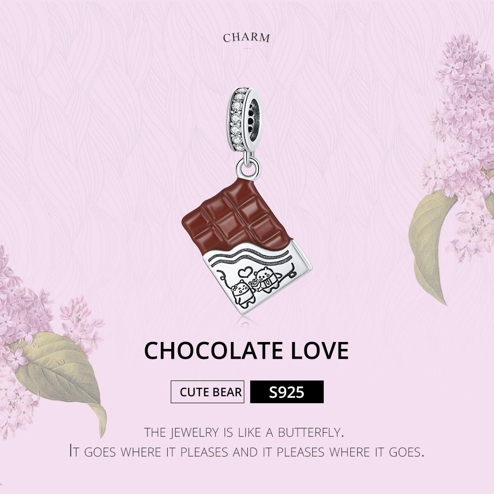 925 Sterling Silver Charming Chocolate Pendant For Bracelets & Necklaces 4