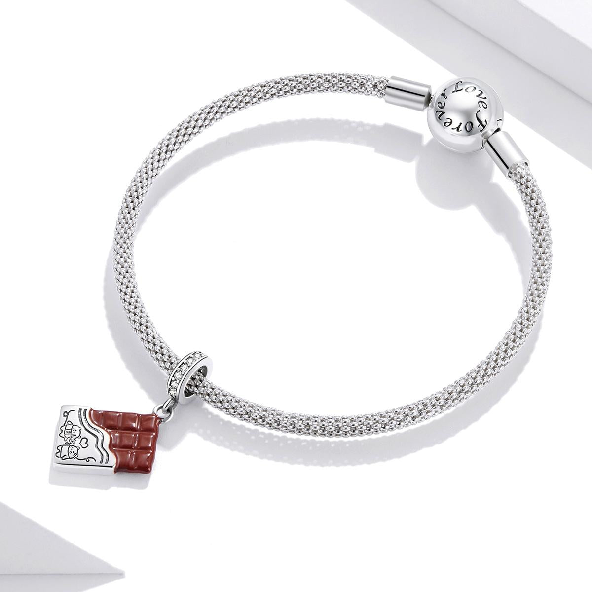 925 Sterling Silver Charming Chocolate Pendant For Bracelets & Necklaces 8