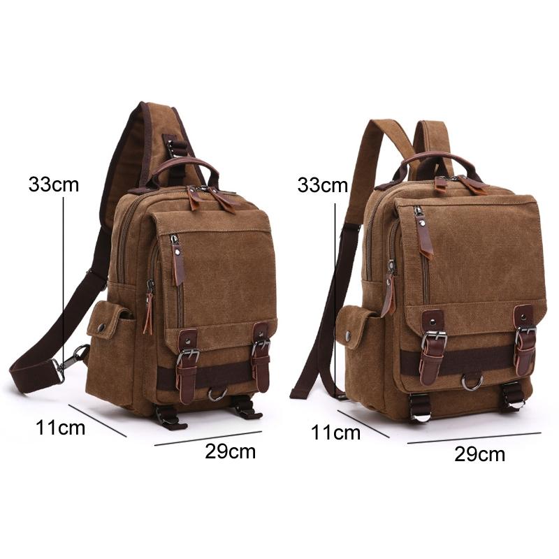 Canvas Chest Bag For Outdoor Travel Black 4