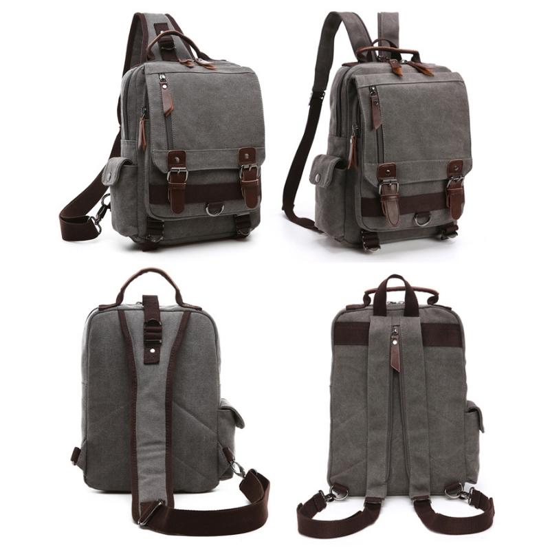 Canvas Chest Bag For Outdoor Travel Black 7