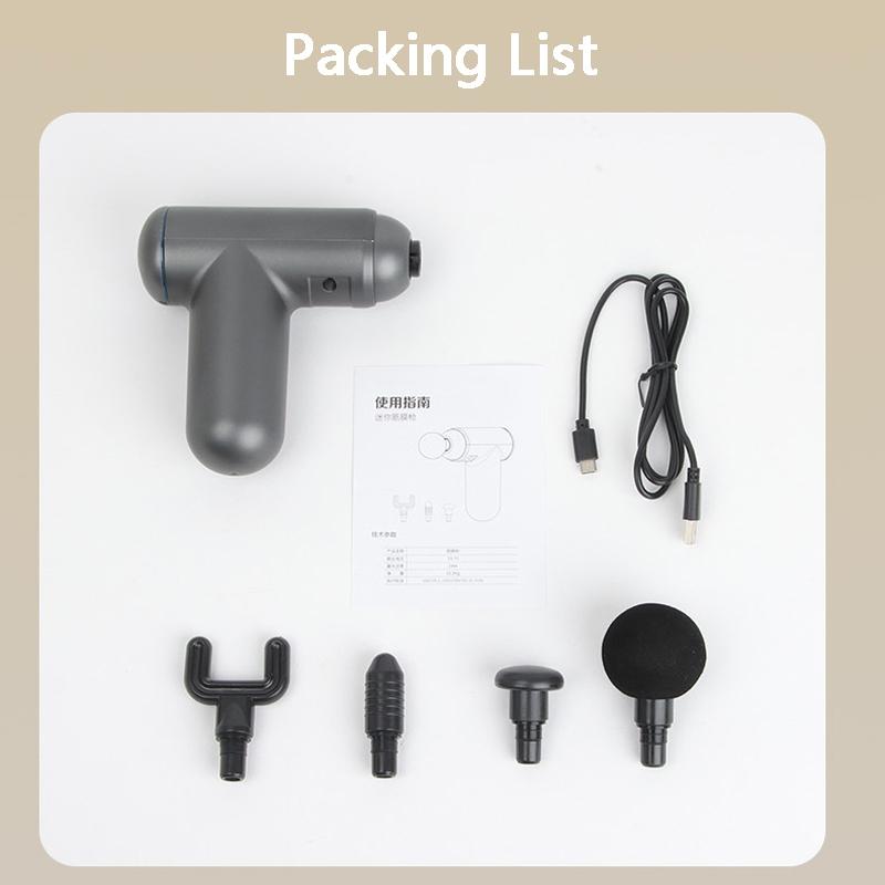 Red Mini Vibrating Fascia Massage Gun - Button Type 8