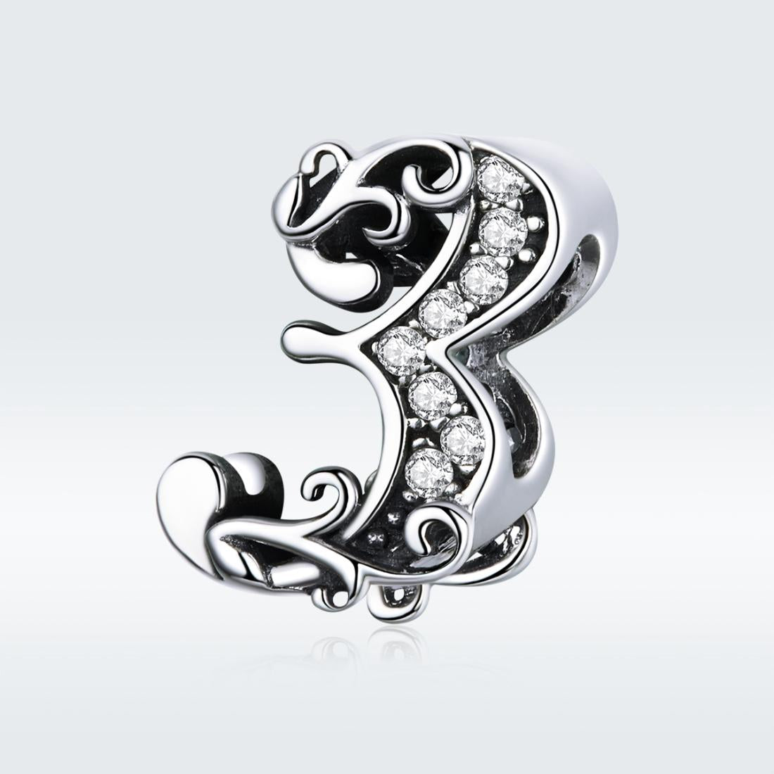 925 Sterling Silver Relief Number Series 0 9 Beads For Diy Bracelets And Necklaces Style - 3 3