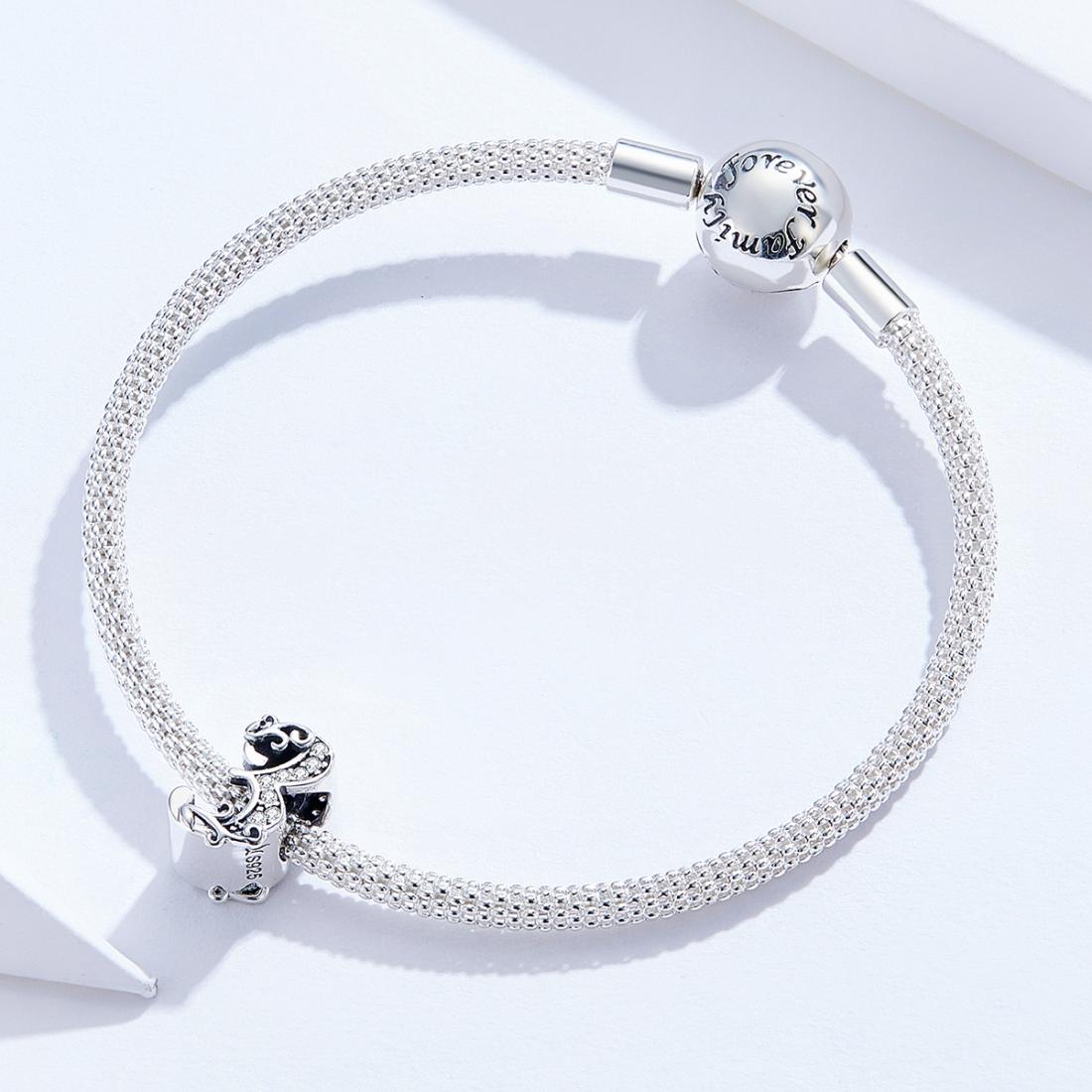 925 Sterling Silver Relief Number Series 0 9 Beads For Diy Bracelets And Necklaces Style - 3 5