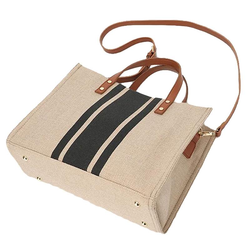 Large Canvas Crossbody Bag For Women Black - Zipper Model Black 5