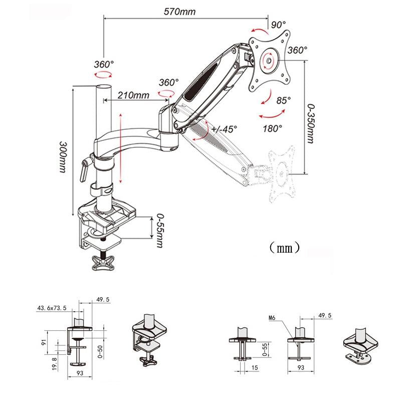 Rotating Desktop Monitor Stand - Lifts and Saves Space 3