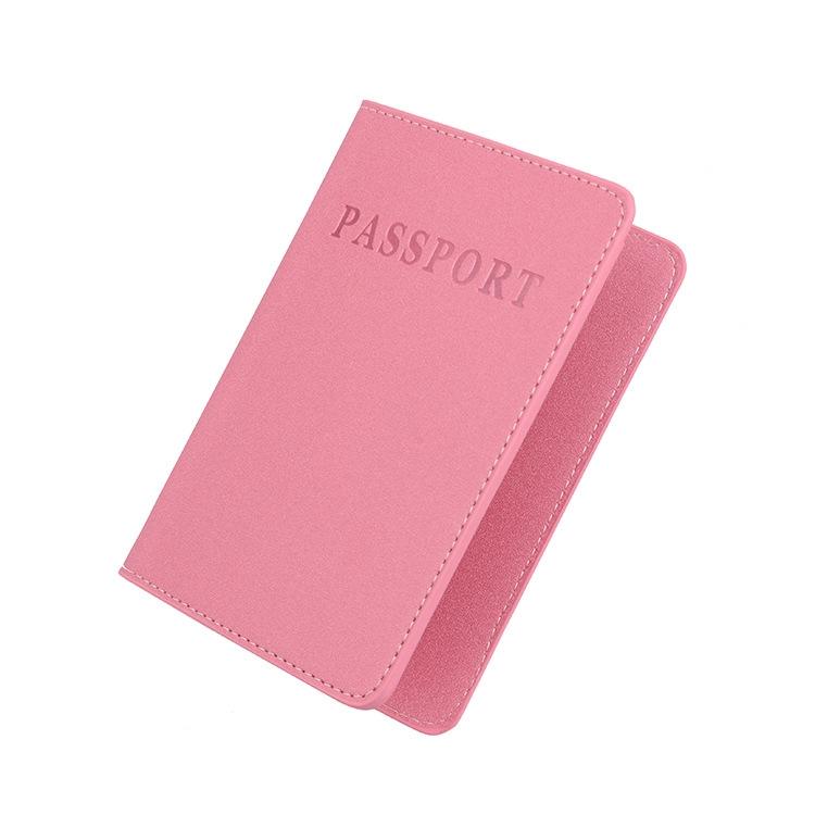 Frosted Pu Multi Card Passport Holder Travel Abroad Sky Blue 6