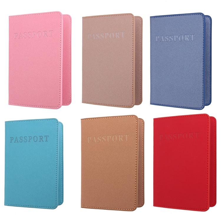 Frosted Pu Multi Card Passport Holder Travel Abroad Sky Blue 8