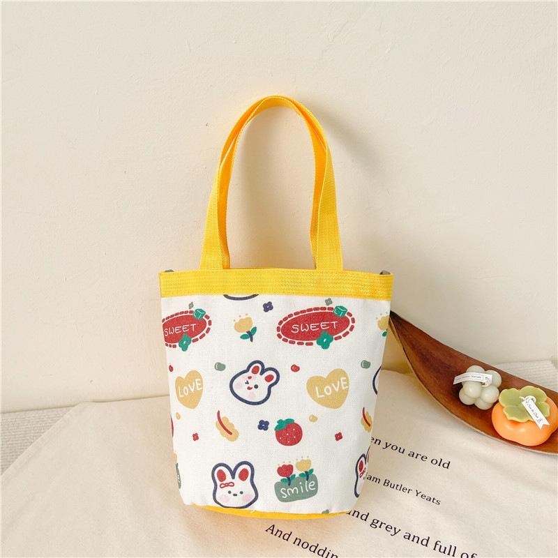 Cartoon Graffiti Bento Bag - Cute Canvas Handbag - Model 2 Blue 10