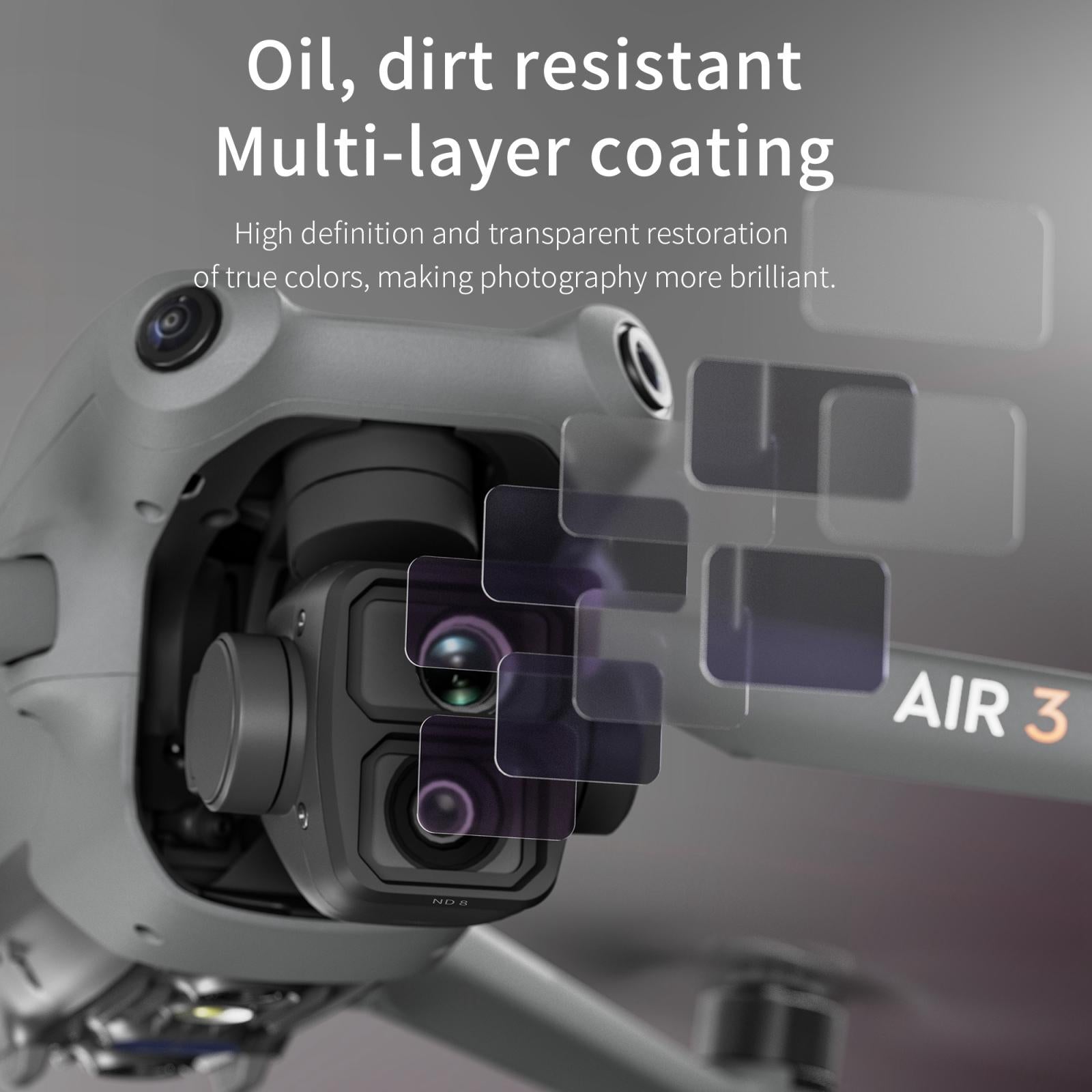 Versatile 4-in-1 Lens Filter for Dji Air 3 Drone - For Dji Air 3 Night 3