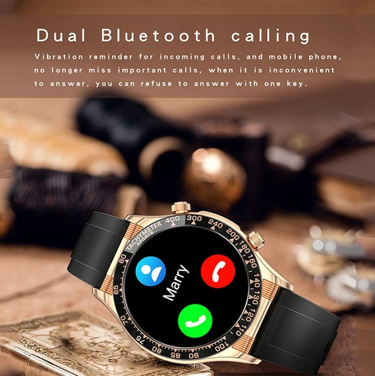 Smart Bluetooth Watch With Nfc Black Leather 4