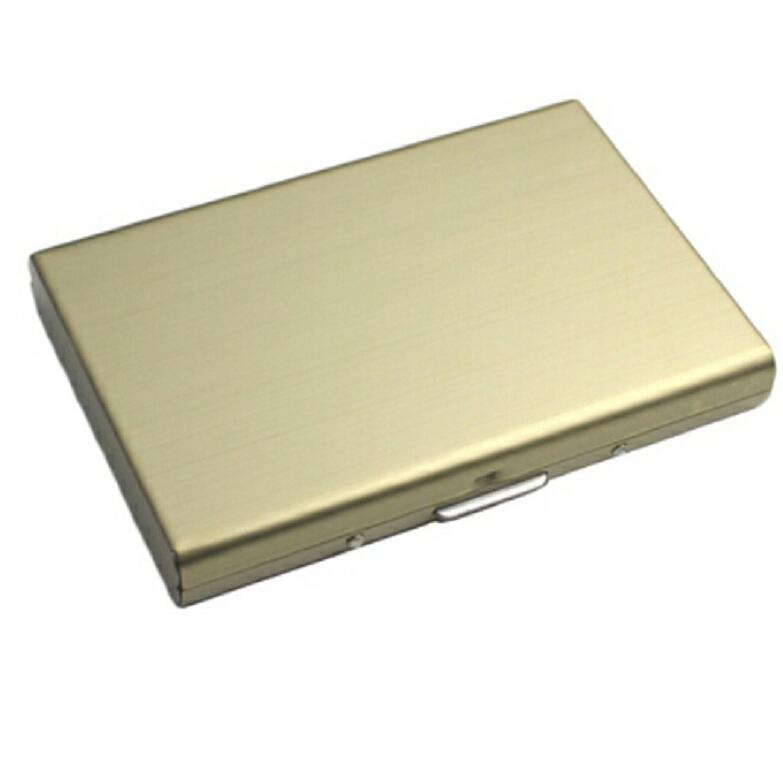 Ultra Thin Stainless Steel Travel Card Holder Wiredraw Gold 3