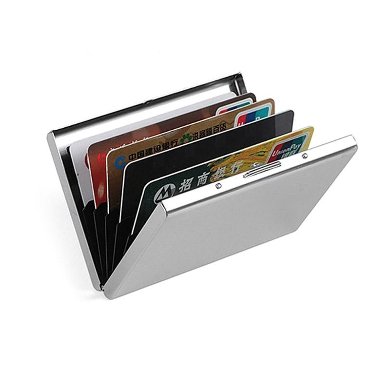 Ultra Thin Stainless Steel Travel Card Holder Wiredraw Gold 4