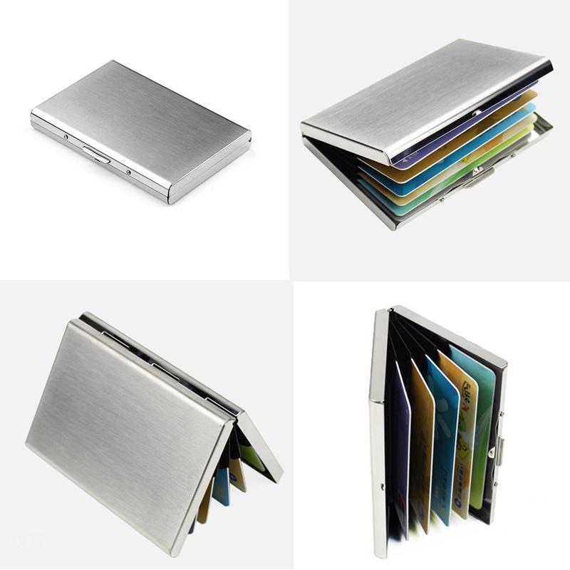 Ultra Thin Stainless Steel Travel Card Holder Wiredraw Gold 5