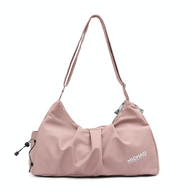 Swim Bag with Shoe Compartment - Beige Dry / Wet Separation - Pink 15
