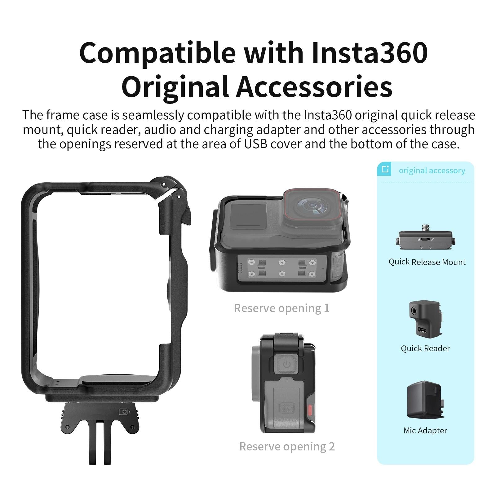 Amagisn Rabbit Cage for Insta360 Ace / Pro Sports Camera 12