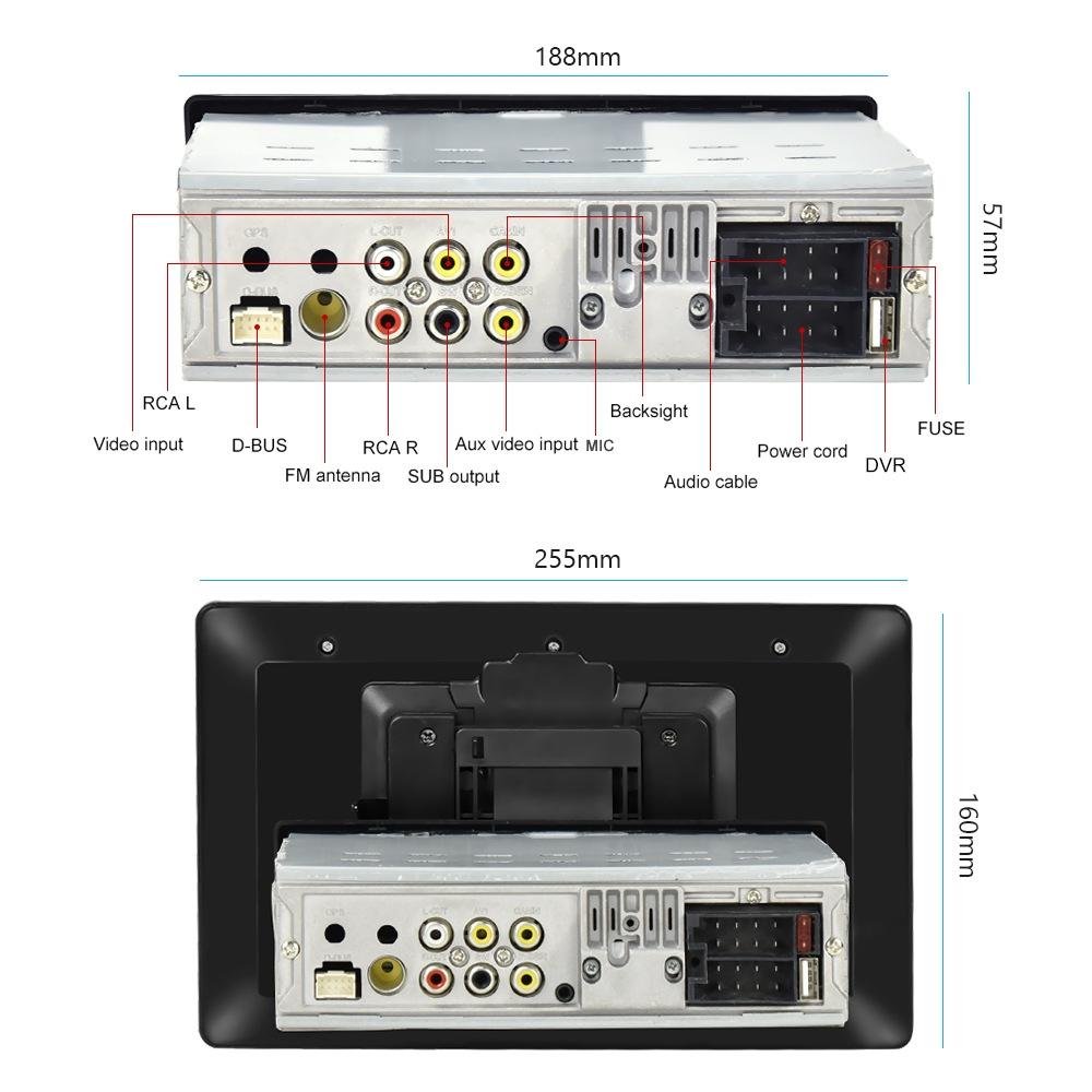 10.1 Inch Full Screen Car Mp5 Player With Wired Carplay - Standard + 12 Light Camera 5