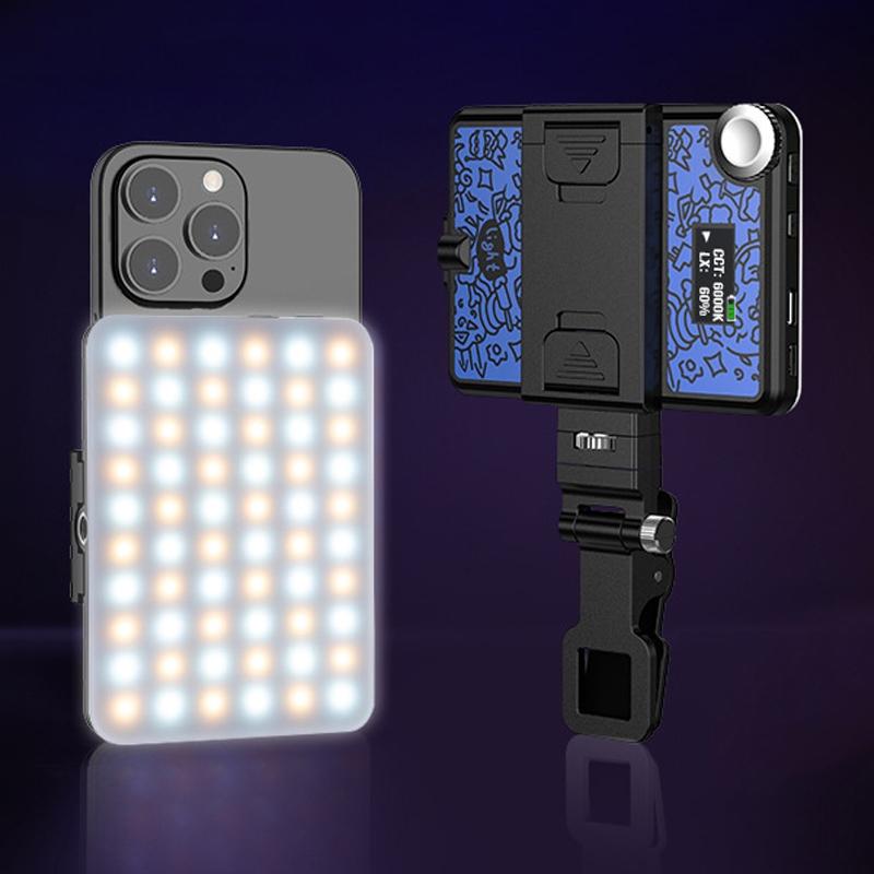 Rechargeable Clip Fill Light - 60 Leds 3 Light Modes Front & Back Clip a Type Blue - B Type White 3