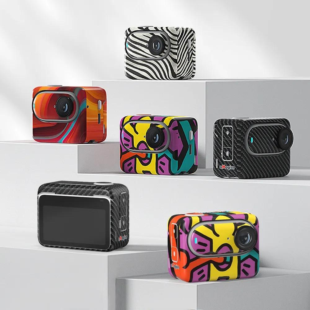 Carbon Fiber Style Body Sticker for Insta360 Go 3 Action Camera - Zebra 6