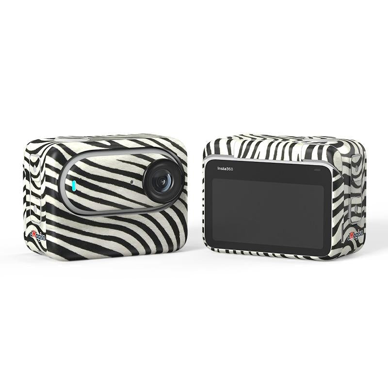 Carbon Fiber Style Body Sticker for Insta360 Go 3 Action Camera - Zebra 8